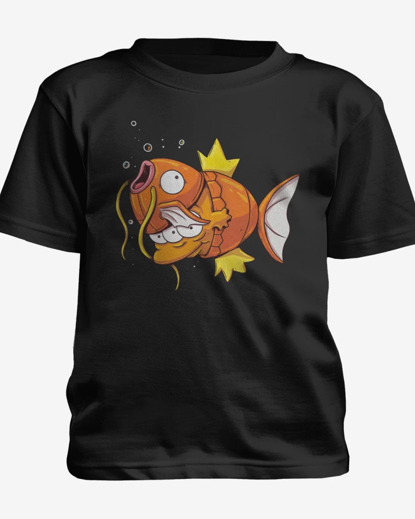Polera de niño Negro de Magikarp Desenmascardo