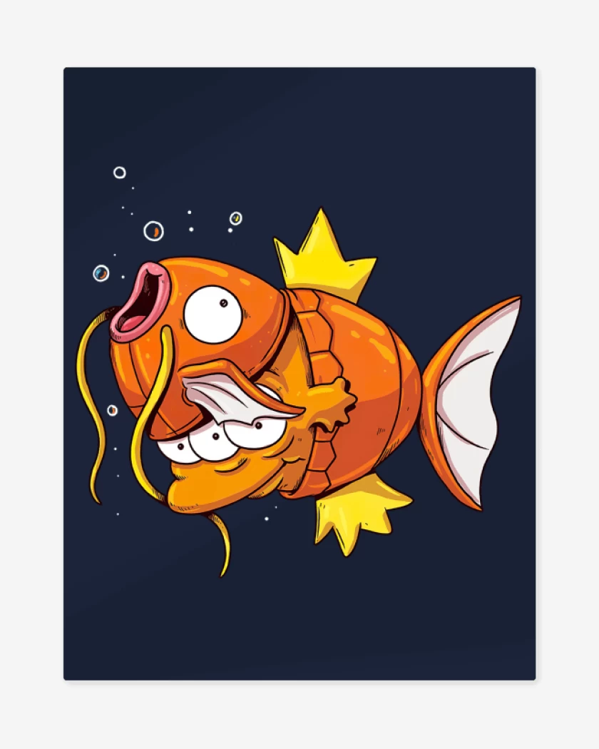 Print metalico Azul Marino de Magikarp Desenmascardo