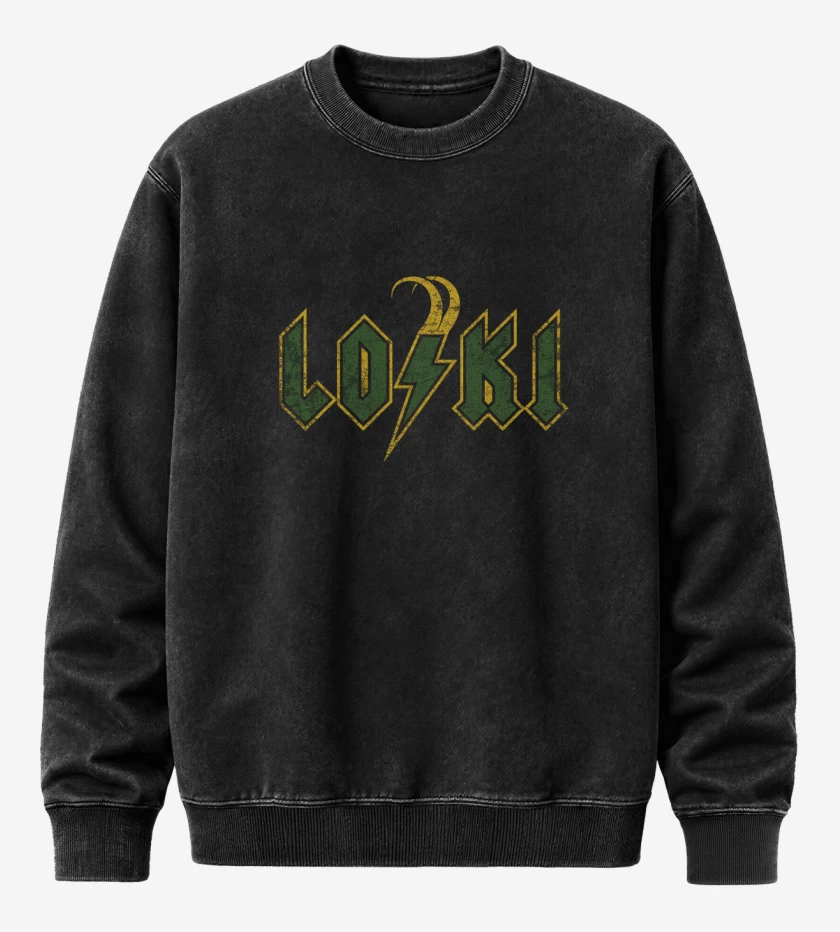 Poleron Polo Acid Wash Negro de loki acdc