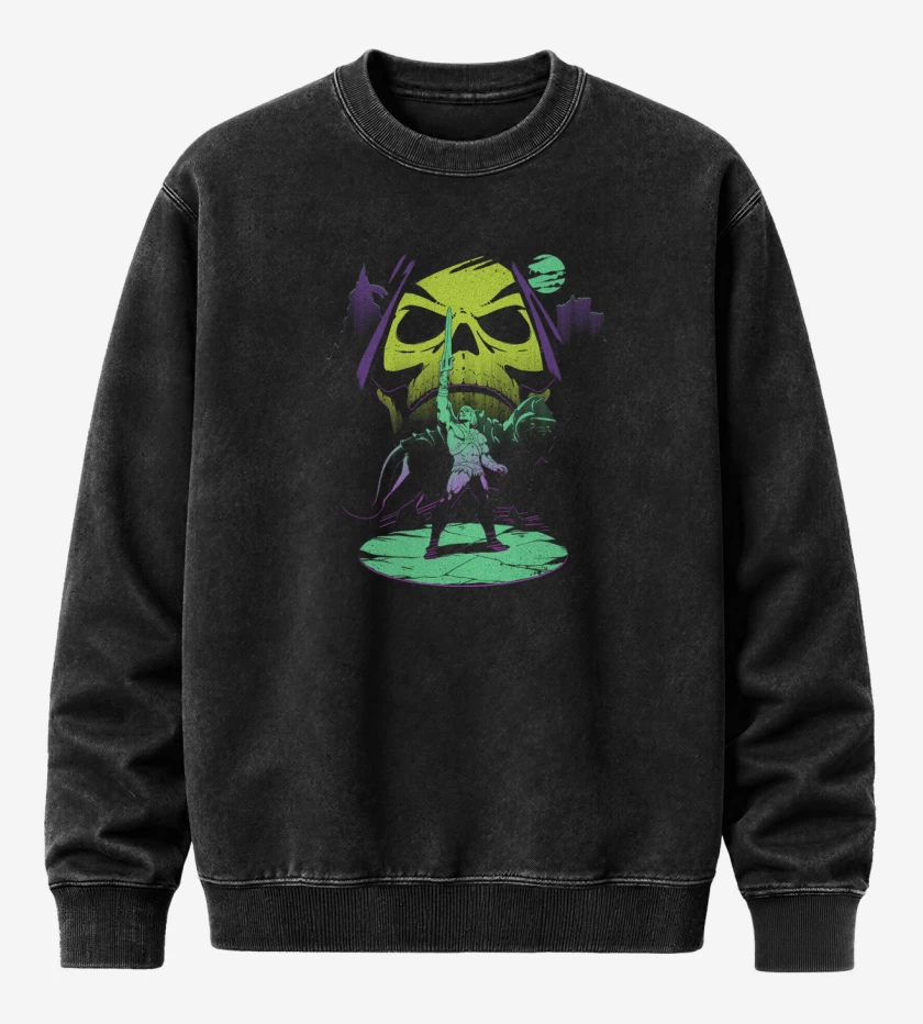 Poleron Polo Acid Wash Negro de He man nuevo