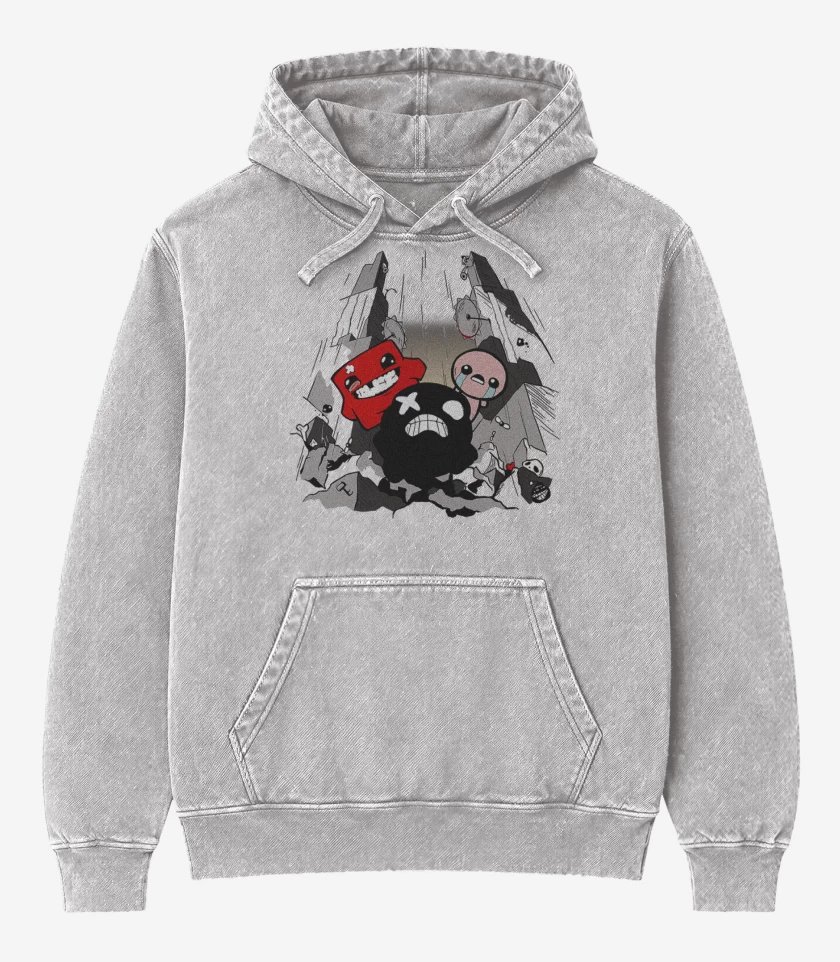 Poleron Canguro Acid Wash Gris Melange de Meat Isaac