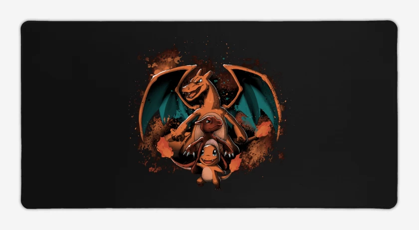 Mouse pad Gamer Negro de Los charmenders