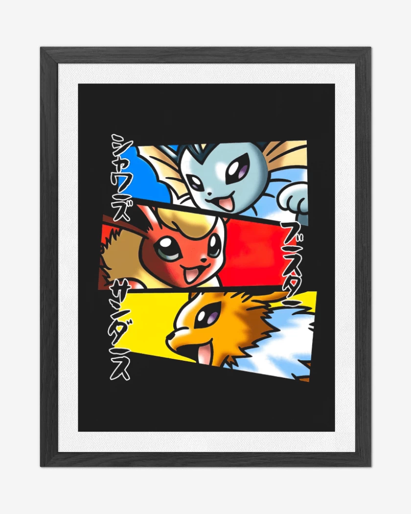 Cuadro decorativo Vaporeon Flareon Jolteon