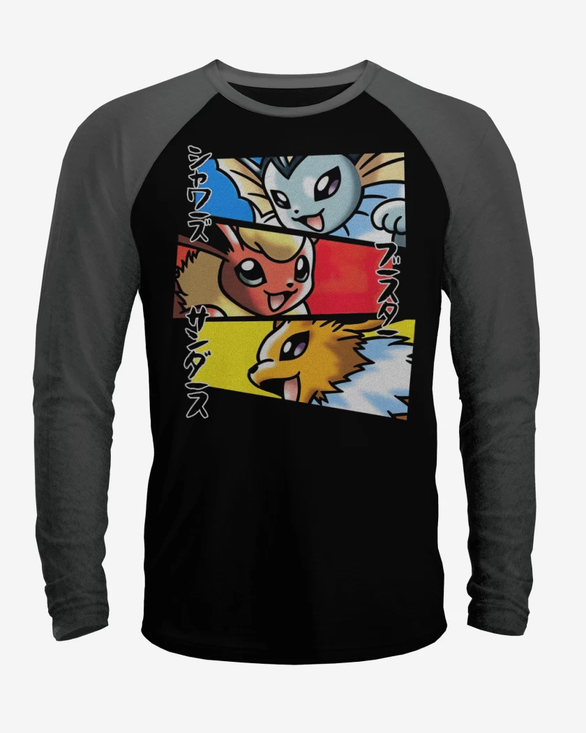 Polera Raglan Vaporeon Flareon Jolteon