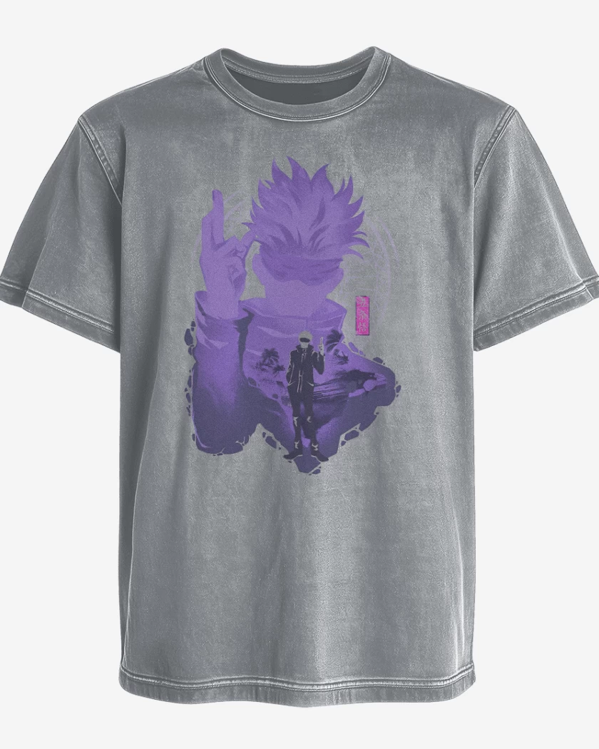 Polera desgastada Gris Melange de Gojou