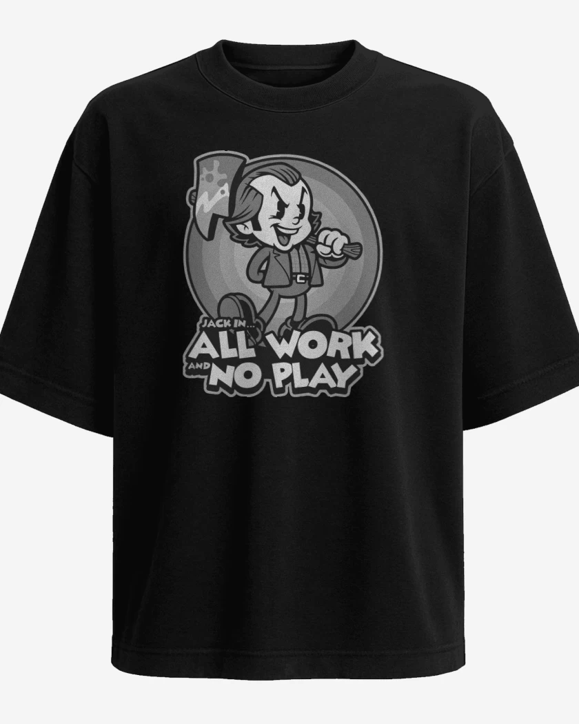Polera Oversize Negro de Jack Torrance Cartoon