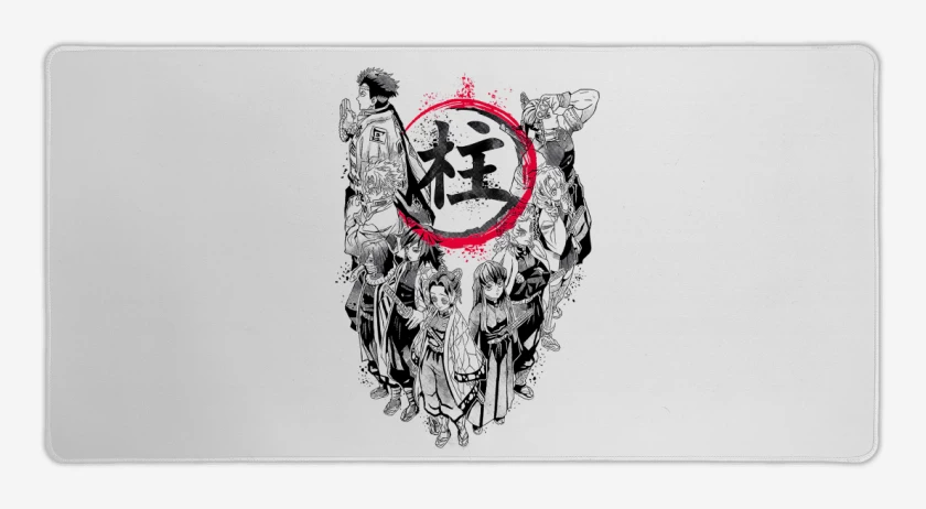 Mouse pad Gamer Blanco de Pilares Hashira