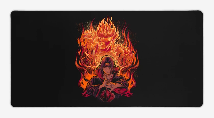 Mouse pad Gamer Negro de Itachi Uchiha