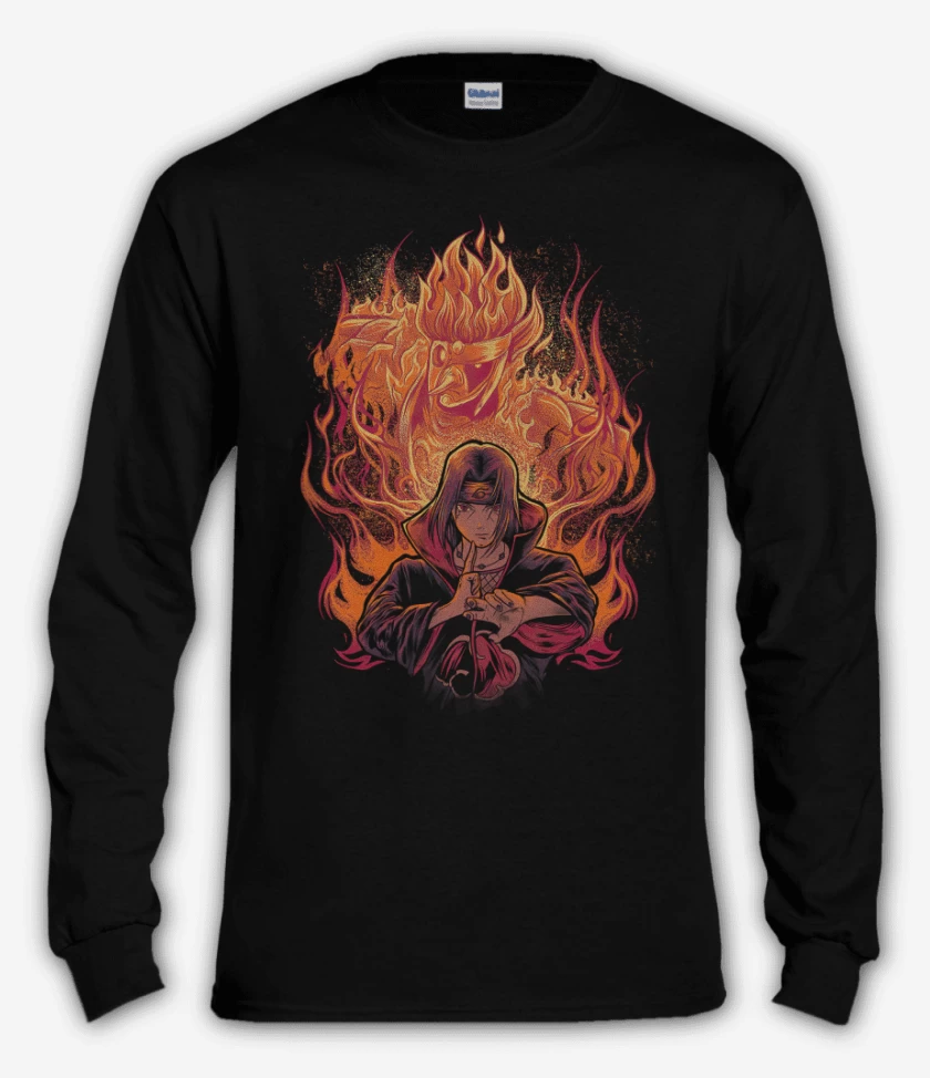 Polera manga larga Negro de Itachi Uchiha