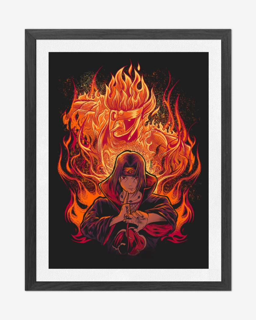 Cuadro decorativo Negro de Itachi Uchiha