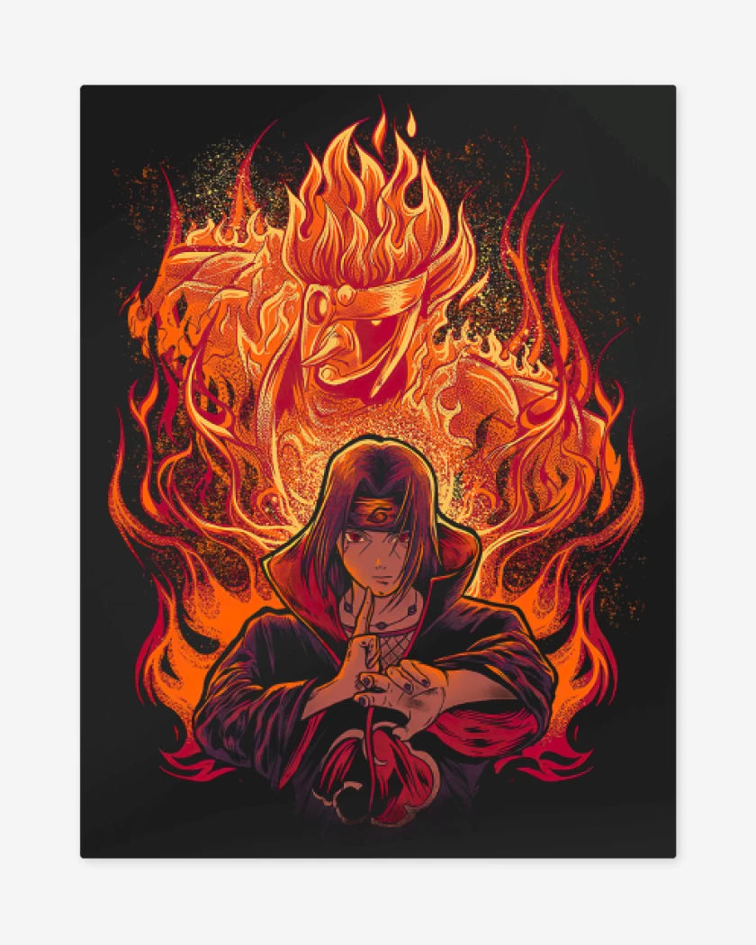 Print metalico Negro de Itachi Uchiha