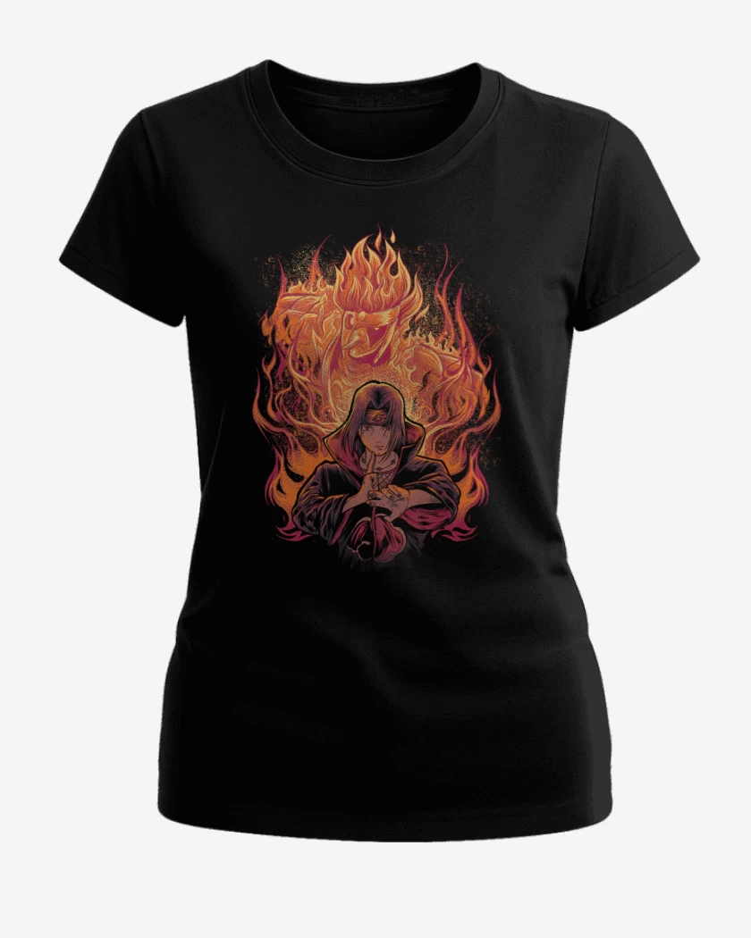 Polera de Mujer Negro de Itachi Uchiha