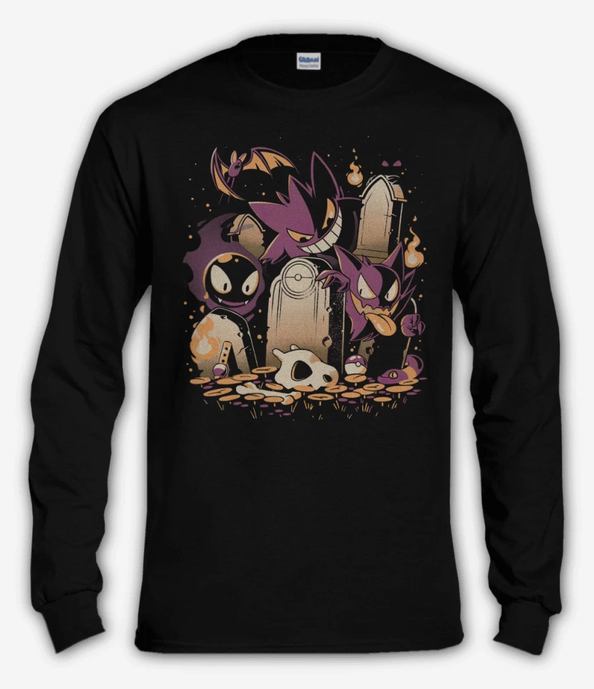 Polera manga larga Negro de Lavanda Town
