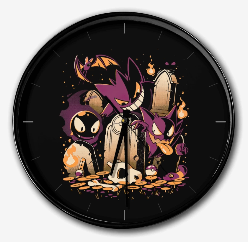 Reloj Negro de Lavanda Town