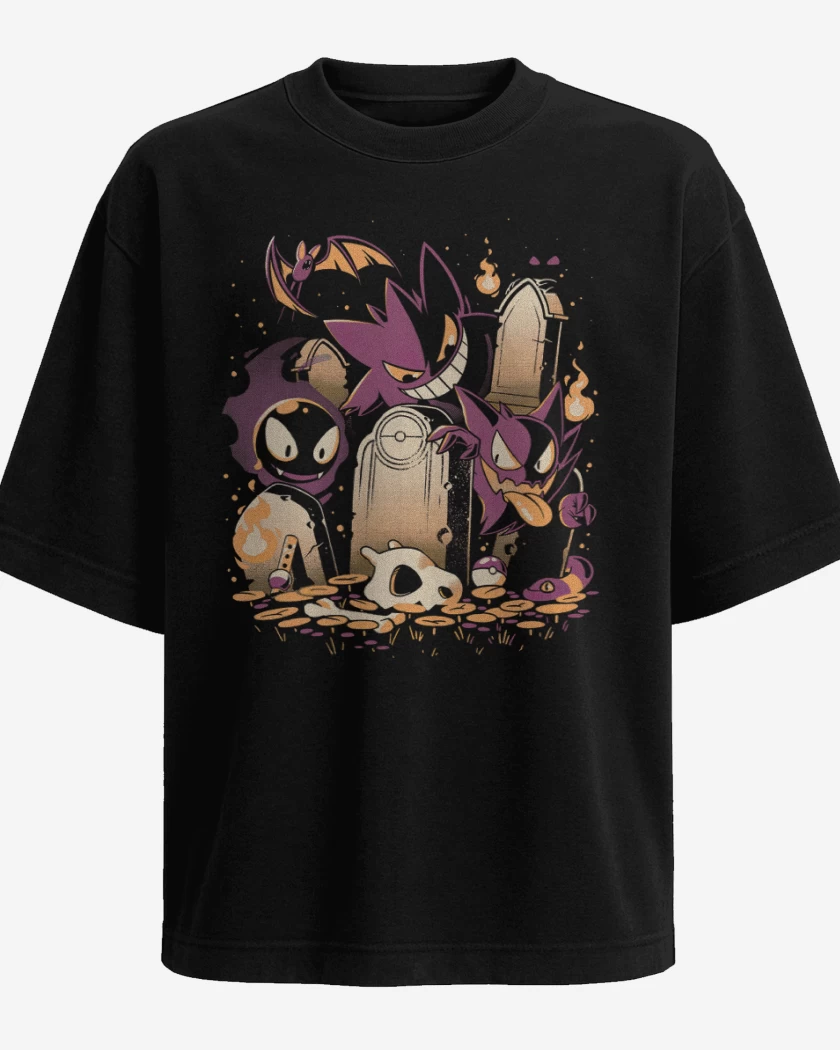 Polera Oversize Negro de Lavanda Town