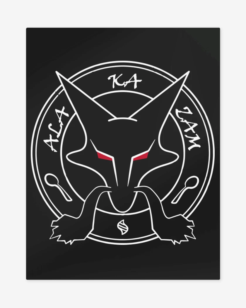 Print metalico Negro de Alakazam