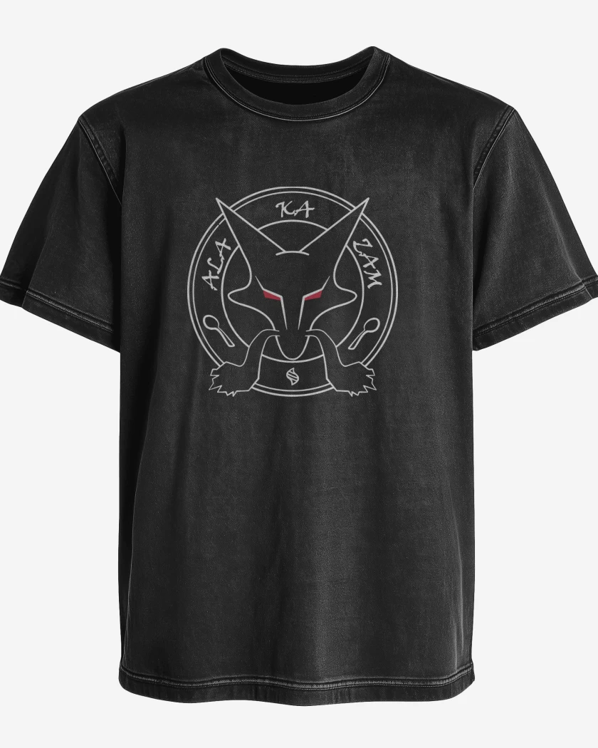 Polera desgastada Negro de Alakazam