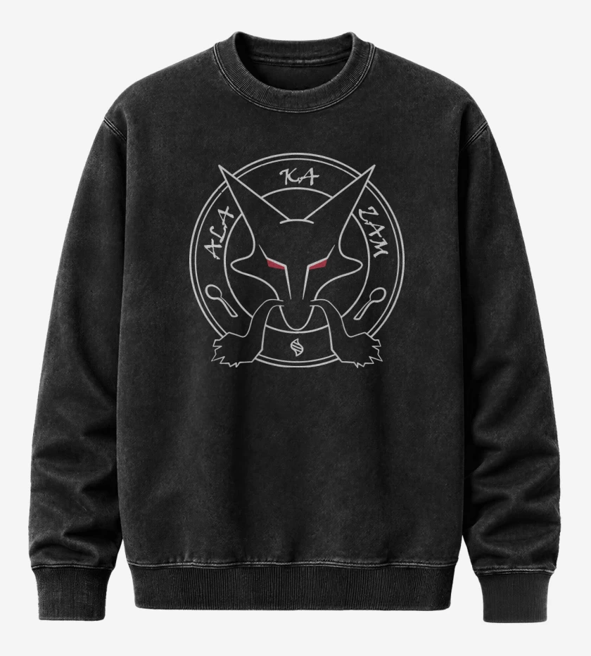 Poleron Polo Acid Wash Negro de Alakazam