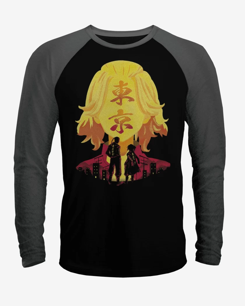 Polera Raglan Negro / Negro Heather de Mikey