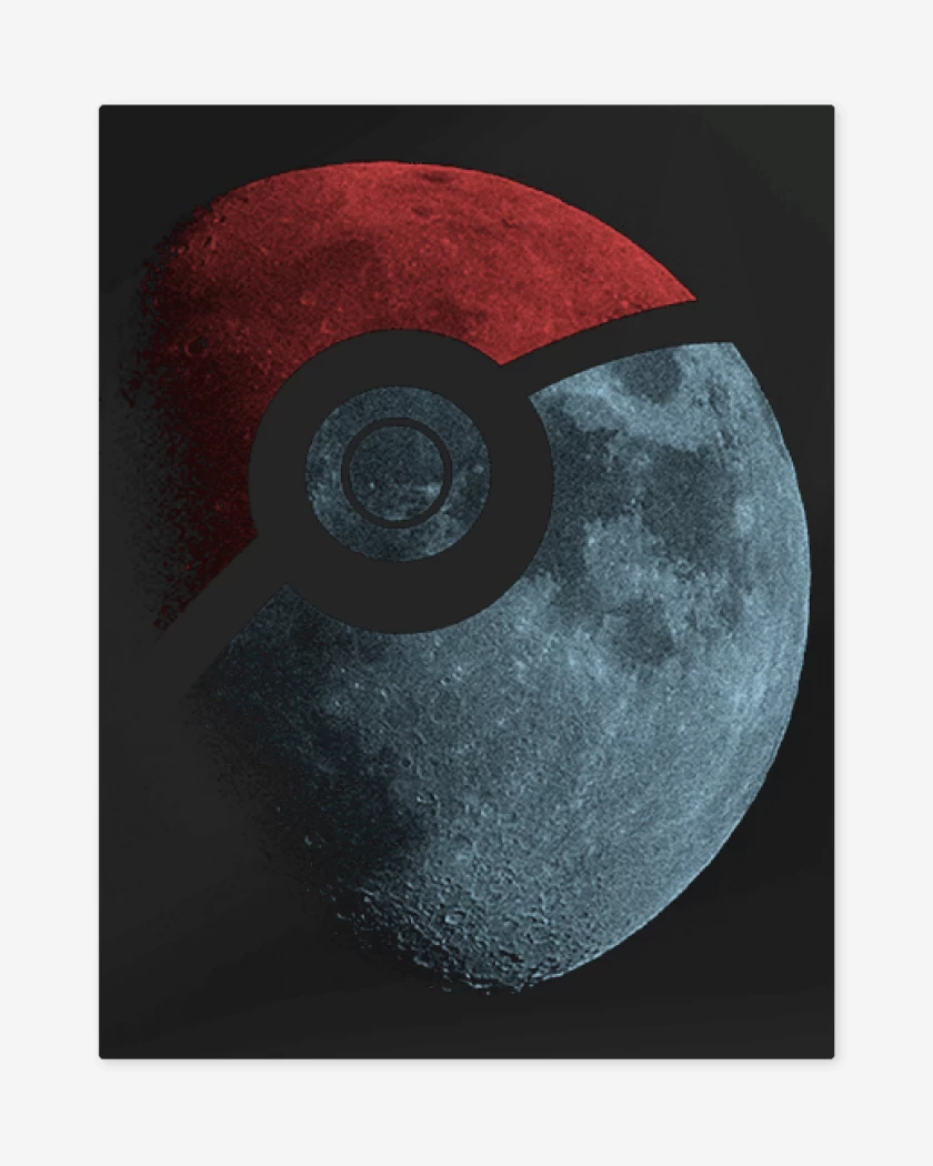 Print metalico Negro de Luna Pokebola