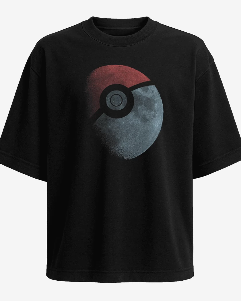 Polera Oversize Negro de Luna Pokebola