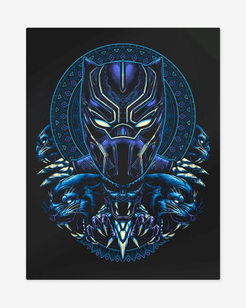 Print metalico Negro de Black Panther