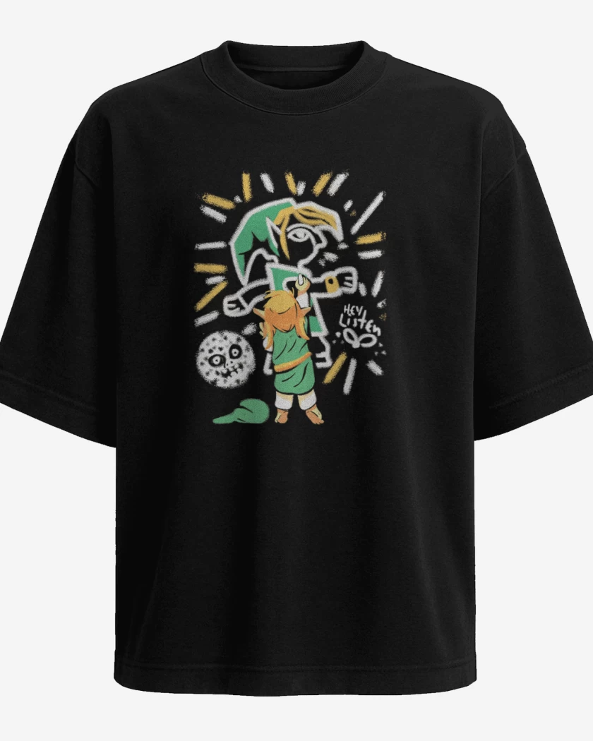 Polera Oversize Negro de Link Grafiti