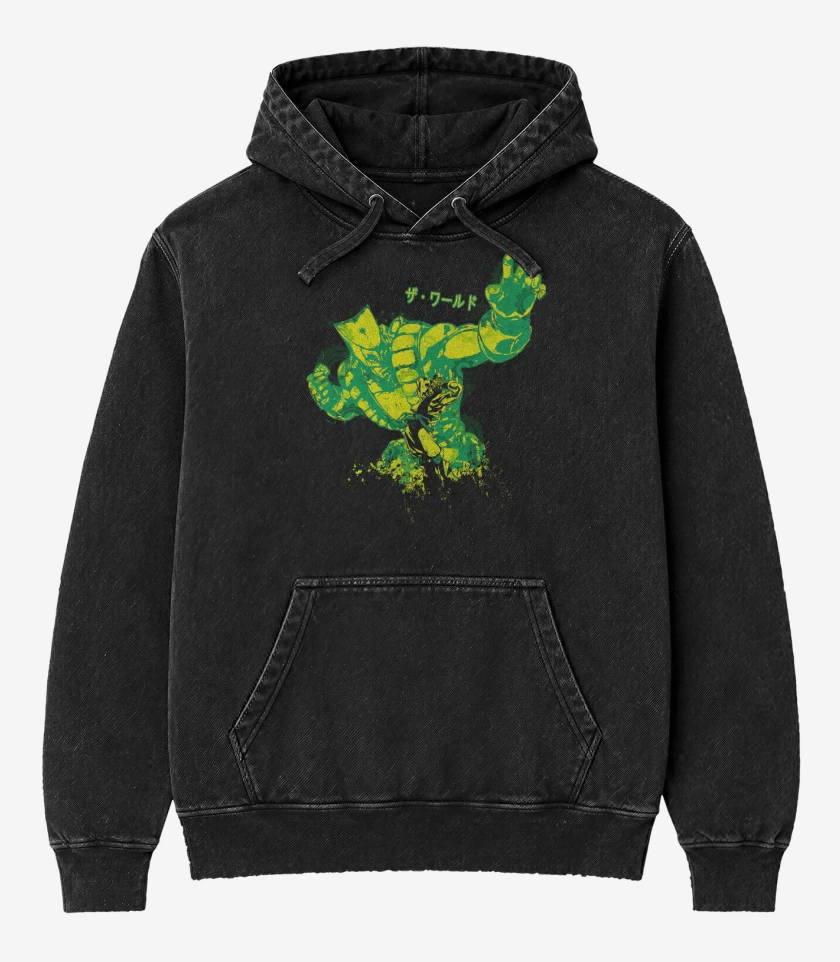 Poleron Canguro Acid Wash Negro de ZA WARUDO!