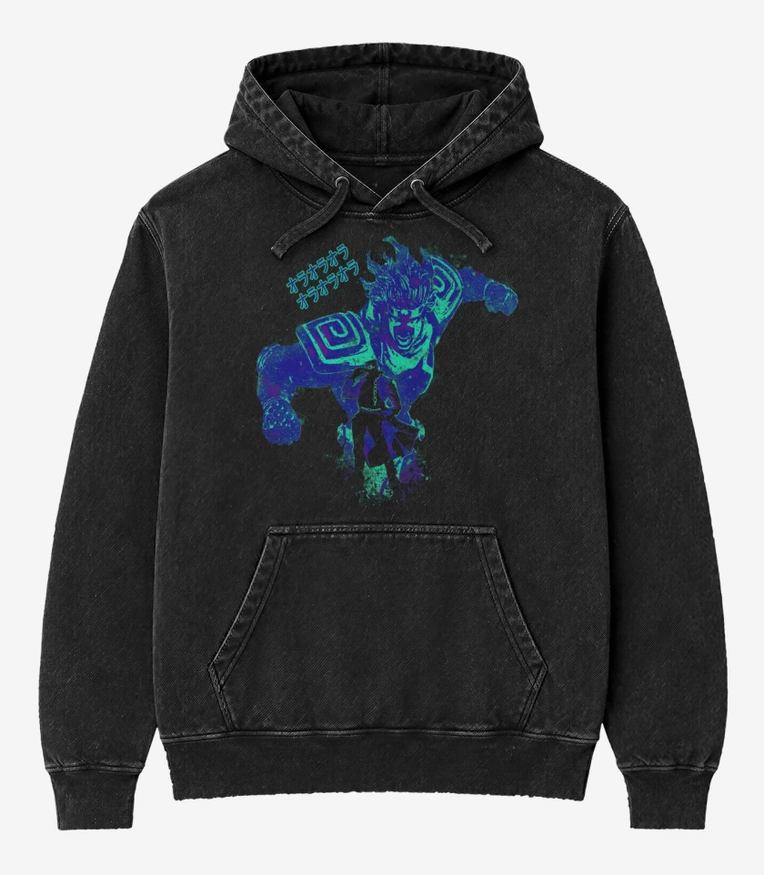 Poleron Canguro Acid Wash Negro de ORA ORA ORA!!!