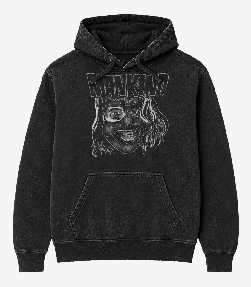 Poleron Canguro Acid Wash Negro de Mankind 2