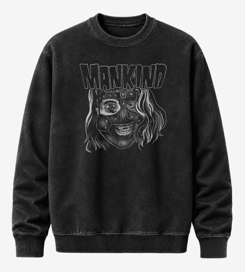 Poleron Polo Acid Wash Negro de Mankind 2