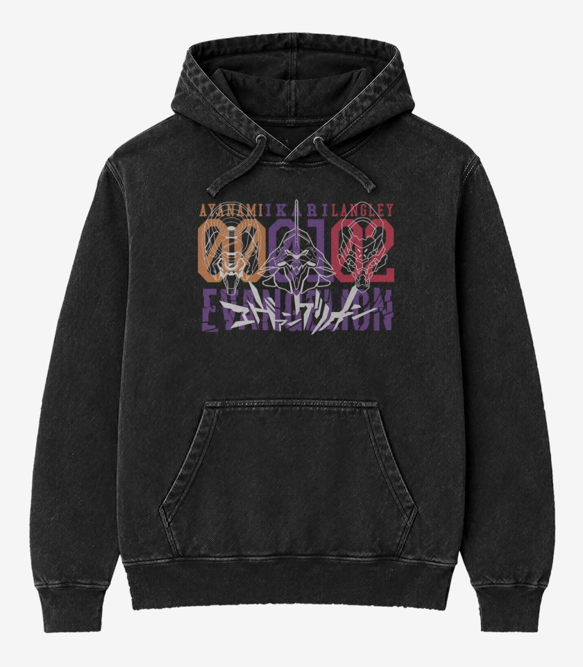 Poleron Canguro Acid Wash Negro de Eva 00 01 02