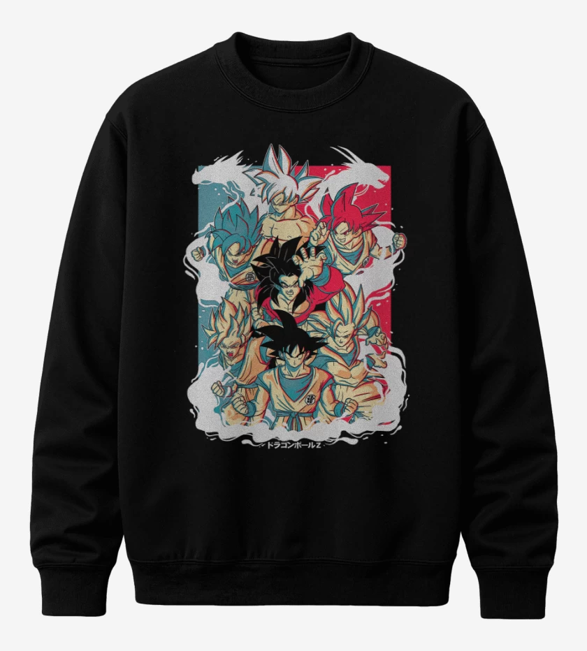 Poleron polo Negro de Goku Evoluciones