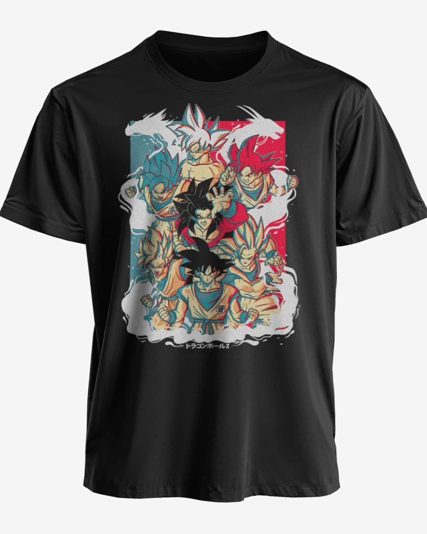 Polera premium Negro de Goku Evoluciones
