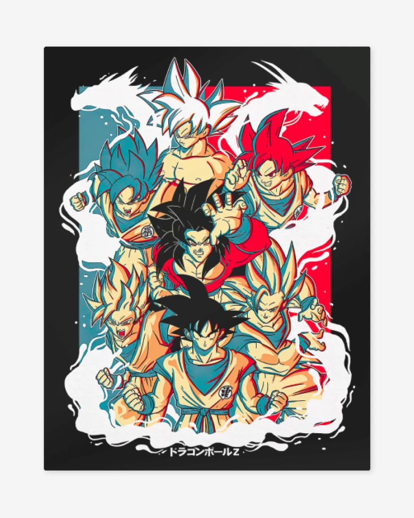 Print metalico Goku Evoluciones