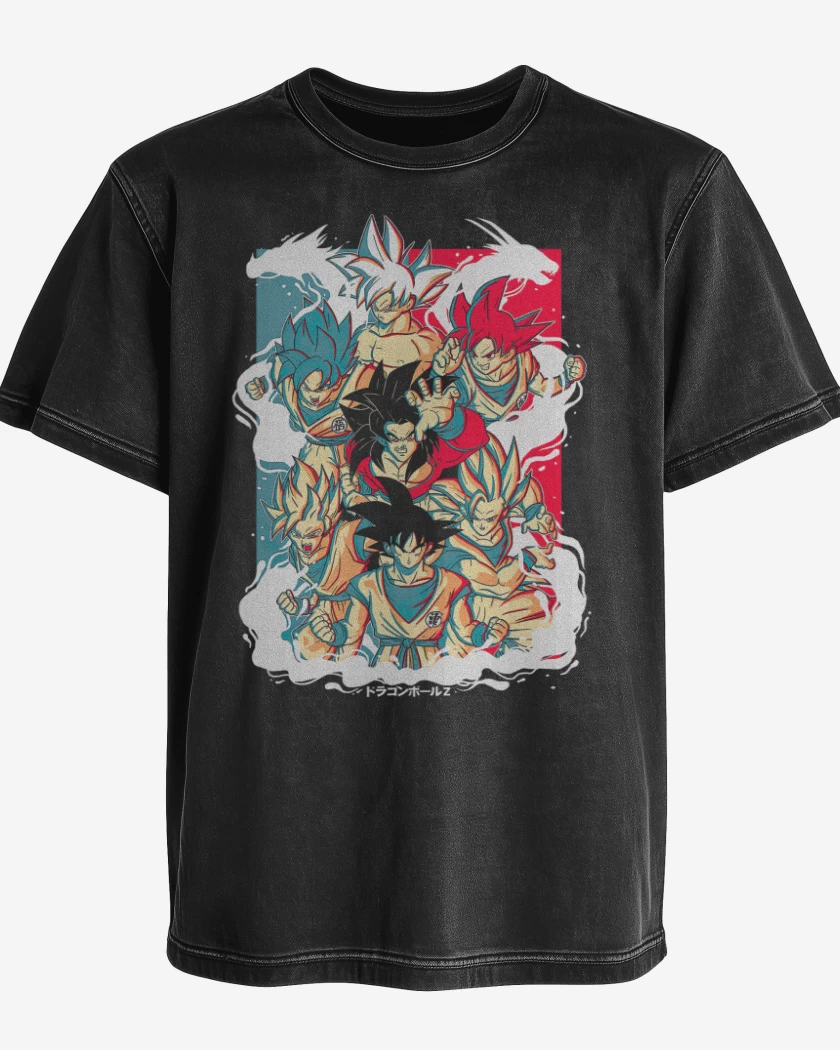 Polera desgastada Goku Evoluciones