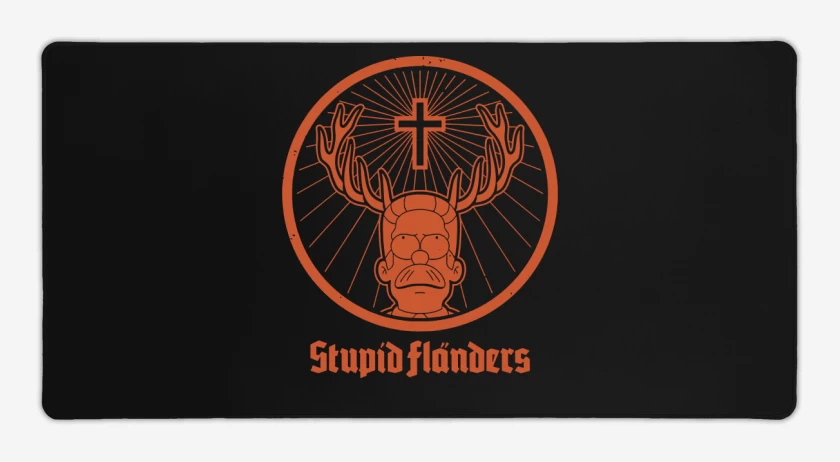Mouse pad Gamer Negro de Estupido Flanders