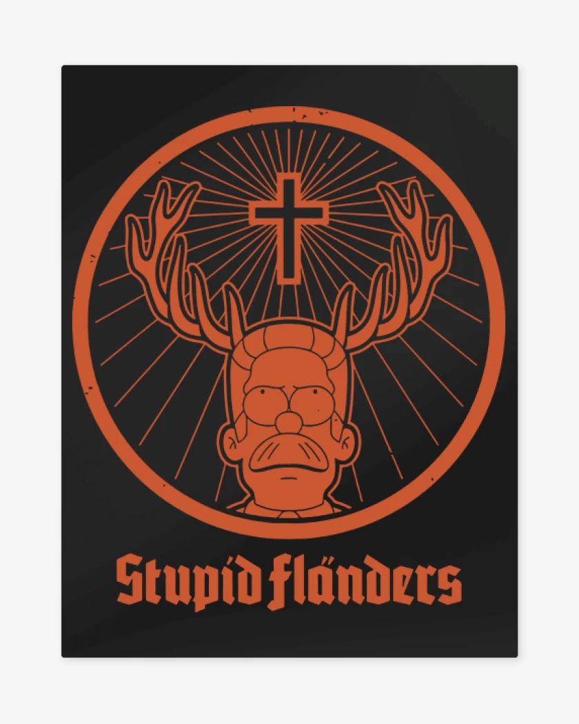Print metalico Negro de Estupido Flanders