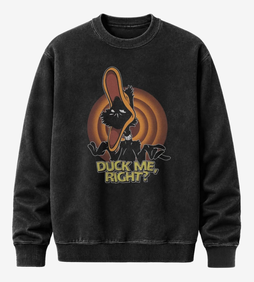 Poleron Polo Acid Wash Negro de Duck Me, Right?