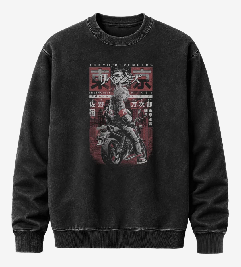 Poleron Polo Acid Wash Negro de Invencible Mikey