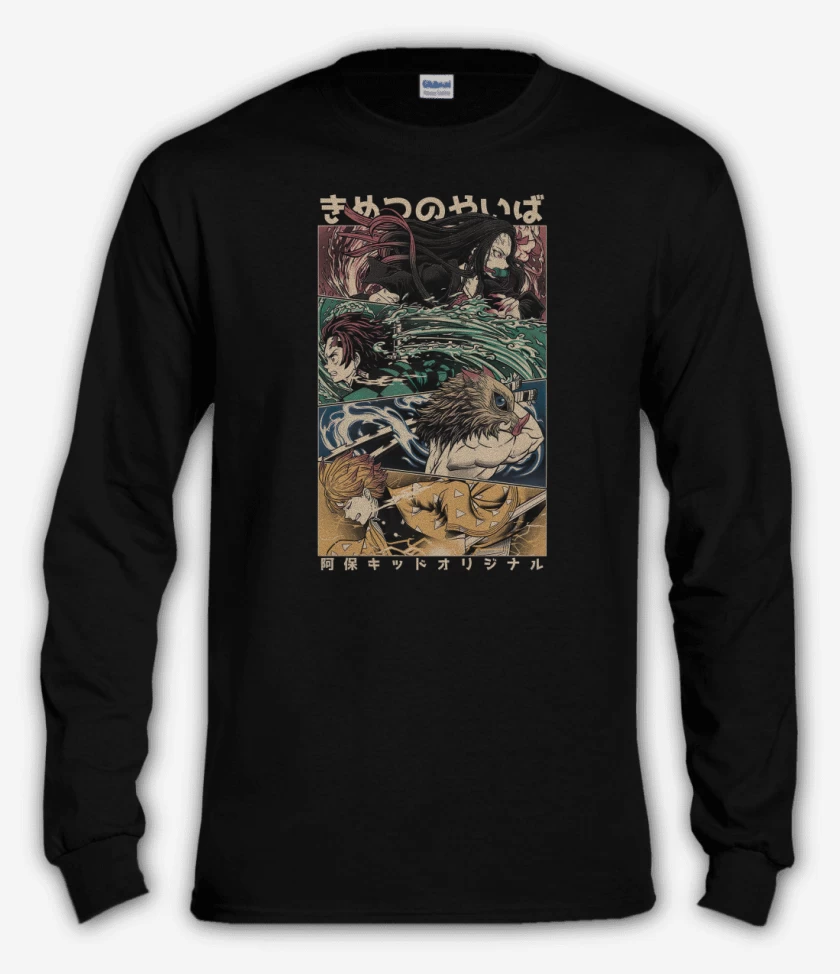 Polera manga larga Negro de Kimetsu no Yaiba 