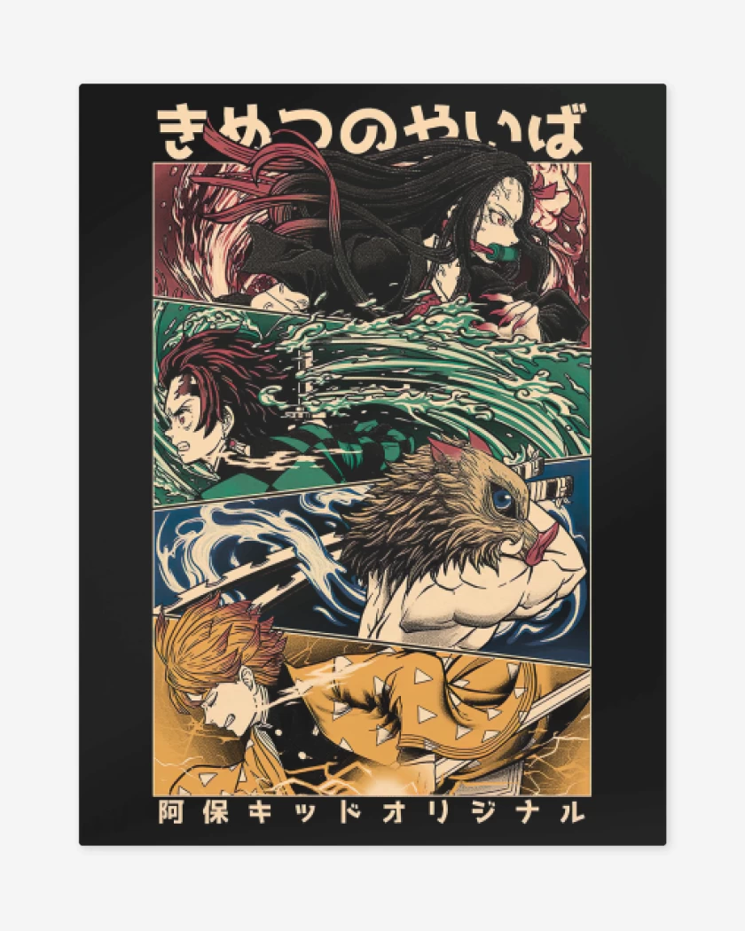 Print metalico Negro de Kimetsu no Yaiba 