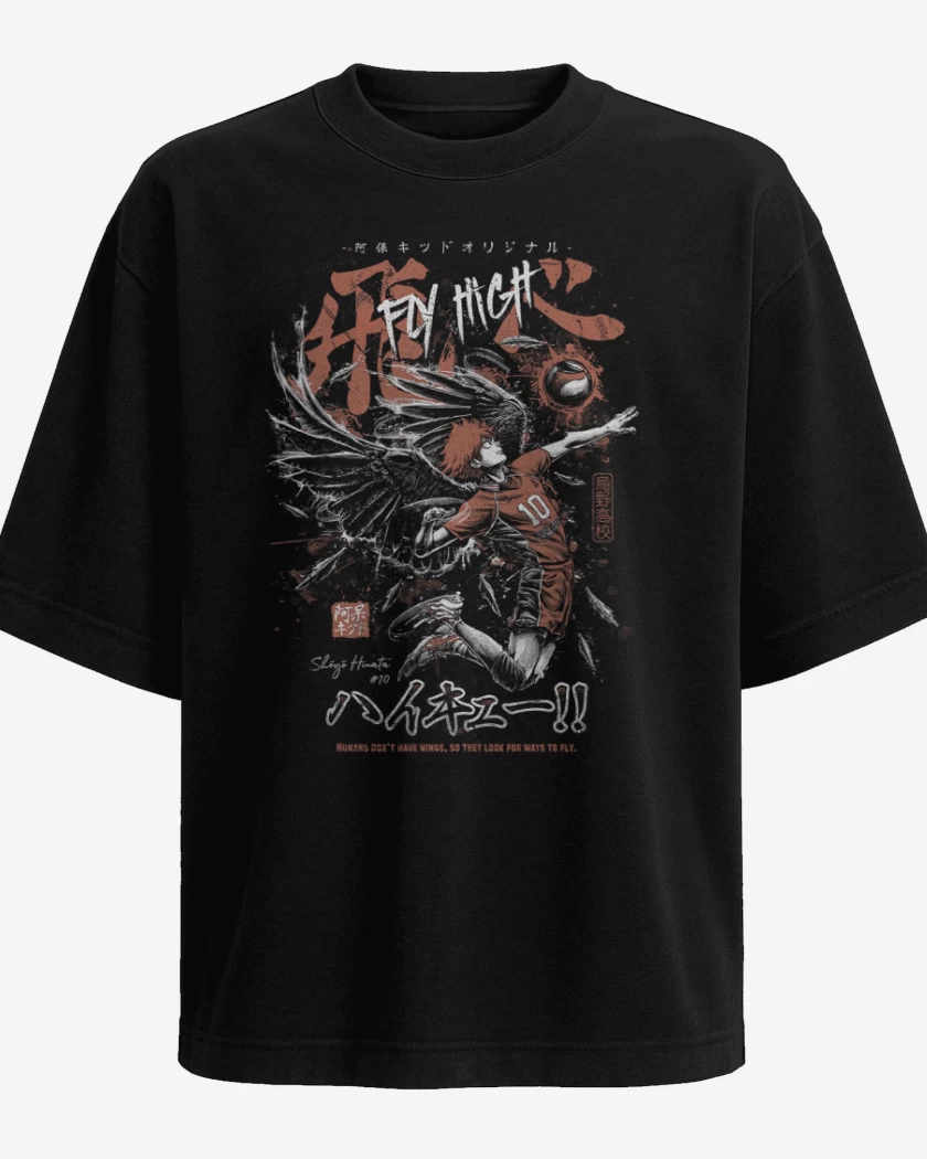 Polera Oversize Negro de Shoyo Hinata