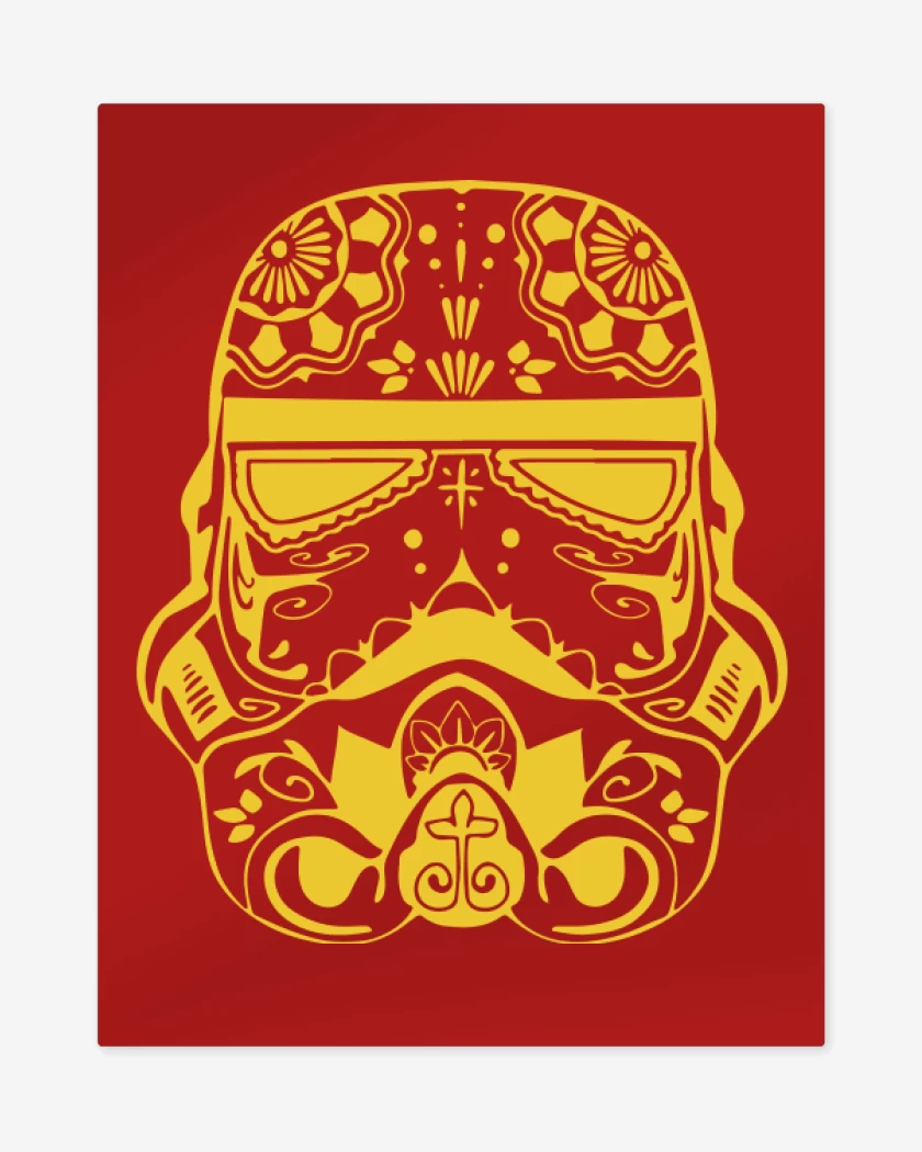 Print metalico Rojo de Trooper Calaca