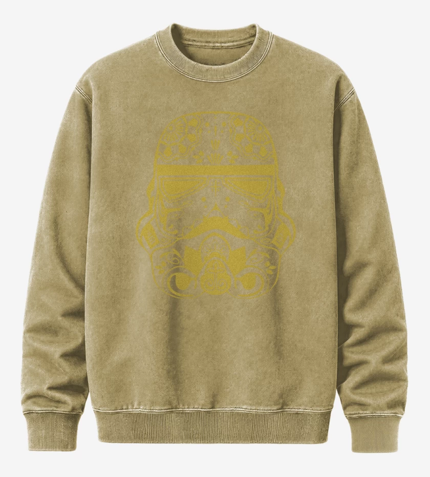 Poleron Polo Acid Wash Beige de Trooper Calaca