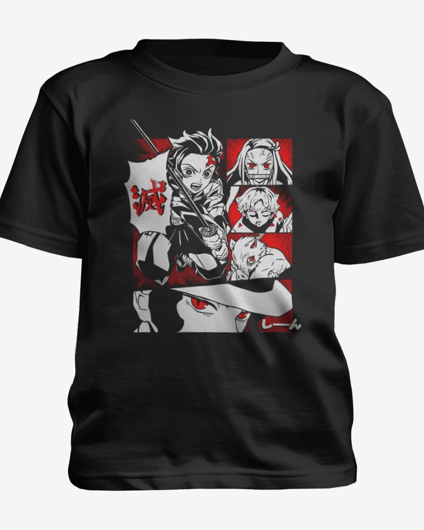 Polera de niño Negro de Kimetsu