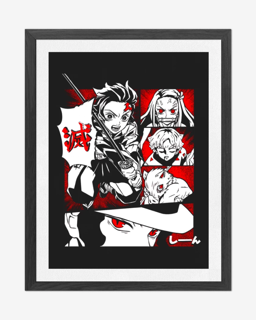 Cuadro decorativo Negro de Kimetsu