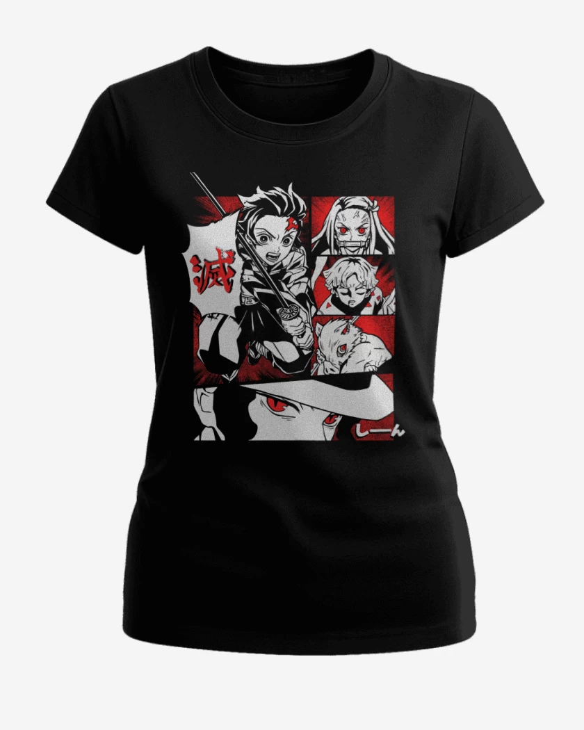 Polera de Mujer Negro de Kimetsu