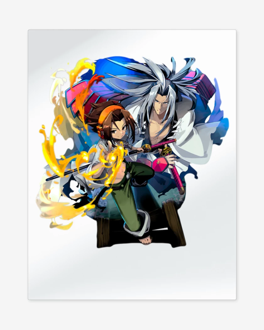 Print metalico Blanco de Yoh and Amidamaru