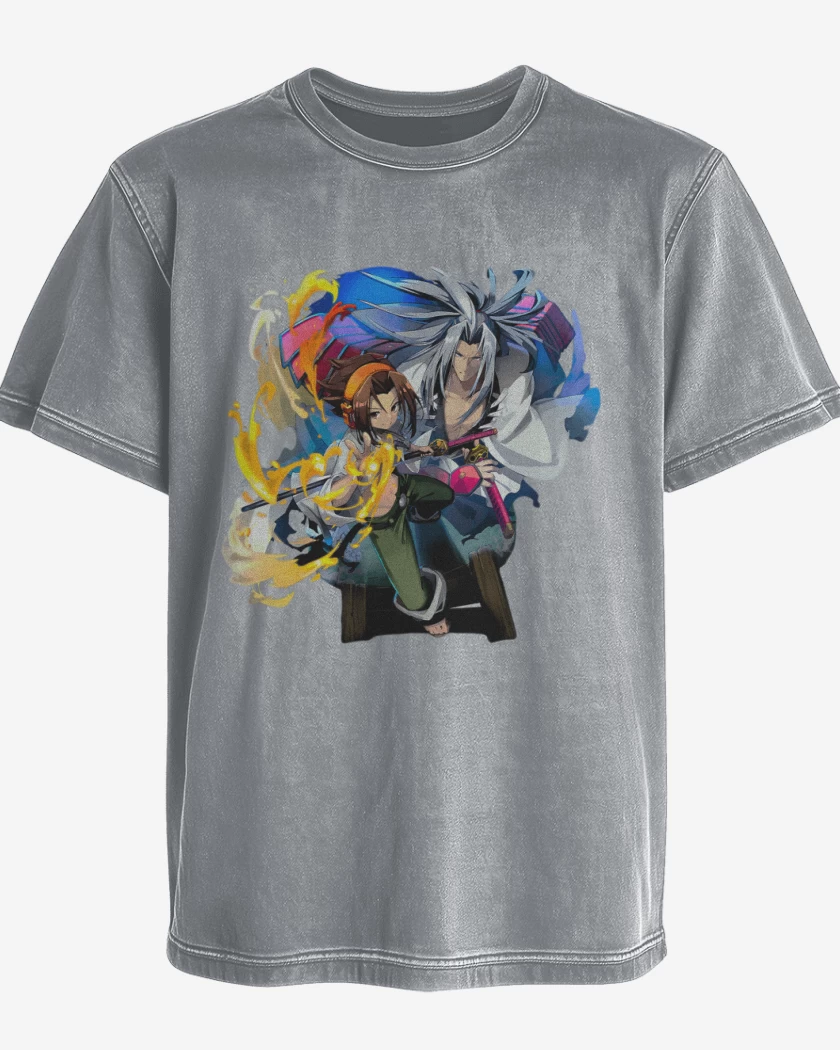 Polera desgastada Yoh and Amidamaru